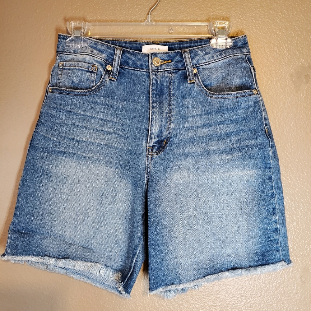 Forever 21 High Rise Raw Hem Shorts Sz 27
